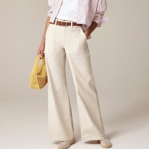 NWT J Crew Camp-Pocket Wide-Leg Pants in Natural - 26